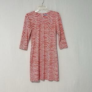 J McLaughlin Sophia Dress Women’s XS Orange Catalina Cloth Sheath Radio Waves